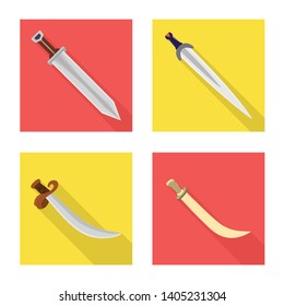 Vector design of  and sword  sign. Set of  and knife  stock vector illustration.