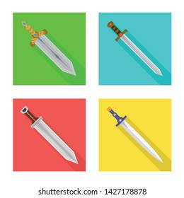 Vector design of and sword sign. Set of and knife vector icon for stock.