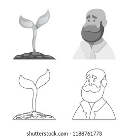 Vector design of  and  symbol. Collection of  and  vector icon for stock.