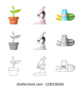 Vector design of  and  symbol. Collection of  and  vector icon for stock.