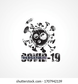 Vector design symbol Covid-19 Coronavirus concept.