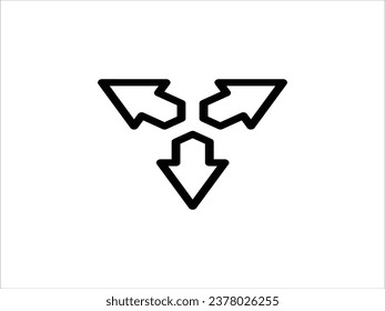 vector design, symbol, icon, illustration of a direction sign or guidance arrow in the form of a triangle, flexible isometric perspective for a logo or other things