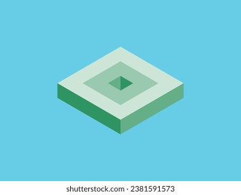 Símbolo de diseño del vector plantilla de icono de diamante perspectiva plana 3d forma a partir de isométrica geométrica