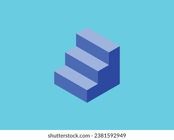 Vector design symbol icon template geometric isometric 3D stairs perspective