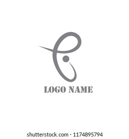 Vector design with the symbol letter E and a small dot in it