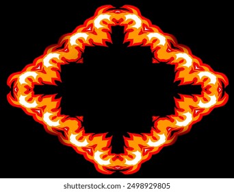 vector design of symbol, logo, frame, fire