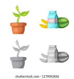 Vector design of  and  symbol. Set of  and  vector icon for stock.