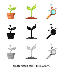 Vector design of  and  symbol. Set of  and  stock vector illustration.