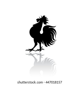 Vector design. Symbolic rooster. Logo company. Chinese calendar for the year of rooster. Template for poster.