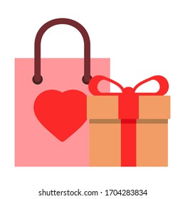 Vector design and symbols of shopping and shopping bag