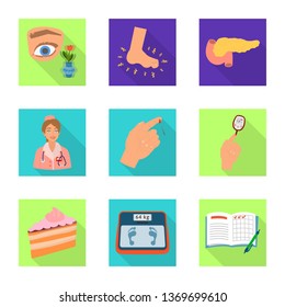 Vector design of symptom and disease icon. Set of symptom and treatment  stock symbol for web.