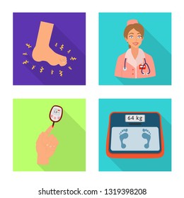 Vector design of symptom and disease logo. Set of symptom and treatment  stock symbol for web.