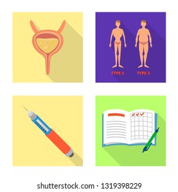 Vector design of symptom and disease symbol. Set of symptom and treatment  vector icon for stock.
