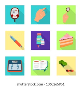 Vector design of symptom and disease symbol. Set of symptom and treatment  stock vector illustration.