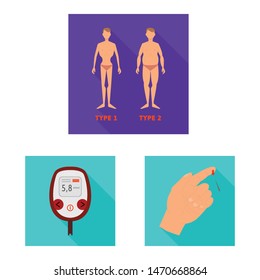 Vector design of symptom and disease symbol. Set of symptom and treatment vector icon for stock.