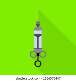 Vector design of syringe and tool logo. Web element of syringe and needle stock symbol for web.