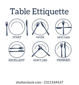Vector design table manner, vector design vector table ettiquete, table ettiquete vector designas, ikon table manner. 