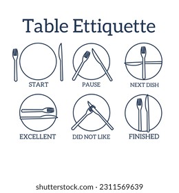 Vector design table manner, vector design vector table ettiquete, table ettiquete vector designas, ikon table manner. 