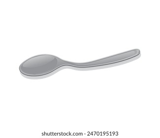 vector design of a tablespoon made of gray iron placed upside down