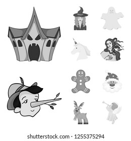 Vector design of tale and character icon. Set of tale and cute vector icon for stock.