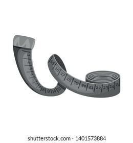 Vector design of tape and measure sign. Collection of tape and centimeter stock vector illustration.