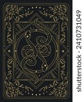 Vector design for tarot cards with snakes