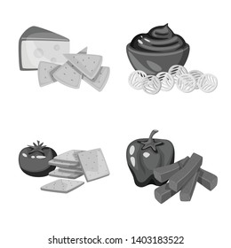Vector design of taste and cooking symbol. Collection of taste and seasonin vector icon for stock.