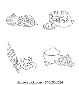 Vector design of taste and crunchy icon. Collection of taste and cooking vector icon for stock.