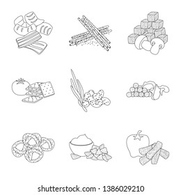 Vector design of taste and crunchy logo. Set of taste and cooking stock symbol for web.