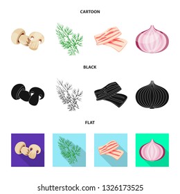 Vector design of taste and product icon. Collection of taste and cooking stock symbol for web.