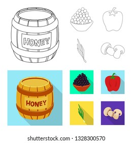 Vector design of taste and product icon. Set of taste and cooking stock vector illustration.