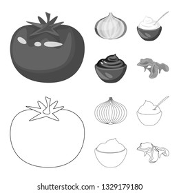 Vector design of taste and product icon. Set of taste and cooking vector icon for stock.