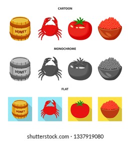Vector design of taste and product icon. Set of taste and cooking stock vector illustration.