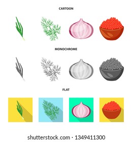 Vector design of taste and product icon. Set of taste and cooking stock vector illustration.