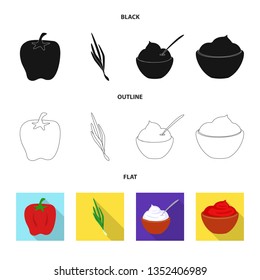 Vector design of taste and product icon. Collection of taste and cooking stock symbol for web.