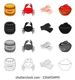 Vector design of taste and product icon. Collection of taste and cooking stock vector illustration.