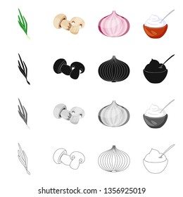Vector design of taste and product icon. Collection of taste and cooking stock vector illustration.