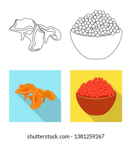 Vector design of taste and product icon. Collection of taste and cooking stock symbol for web.