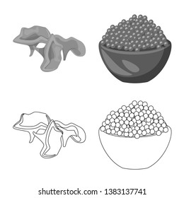 Vector design of taste and product icon. Set of taste and cooking stock vector illustration.