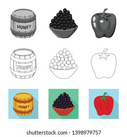 Vector design of taste and product icon. Set of taste and cooking vector icon for stock.