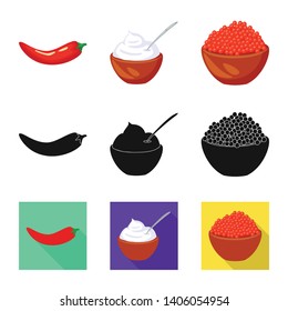 Vector design of taste and product icon. Collection of taste and cooking vector icon for stock.