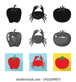 Vector design of taste and product icon. Set of taste and cooking stock symbol for web.