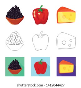 Vector design of taste and product icon. Collection of taste and cooking vector icon for stock.