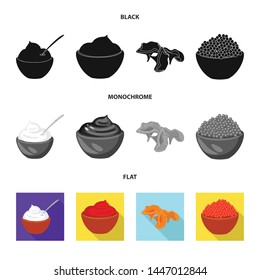 Vector design of taste and product icon. Set of taste and cooking stock vector illustration.