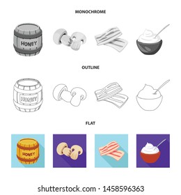 Vector design of taste and product icon. Set of taste and cooking vector icon for stock.
