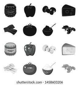 Vector design of taste and product icon. Set of taste and cooking stock symbol for web.