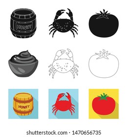 Vector design of taste and product icon. Set of taste and cooking stock symbol for web.