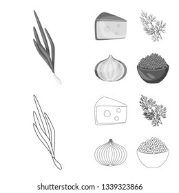 Vector design of taste and product logo. Set of taste and cooking stock vector illustration.