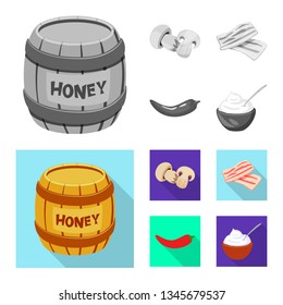 Vector design of taste and product logo. Set of taste and cooking stock vector illustration.