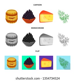 Vector design of taste and product logo. Collection of taste and cooking stock vector illustration.